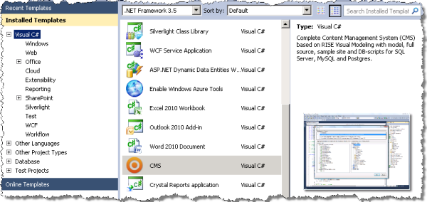 CMS VS Template software